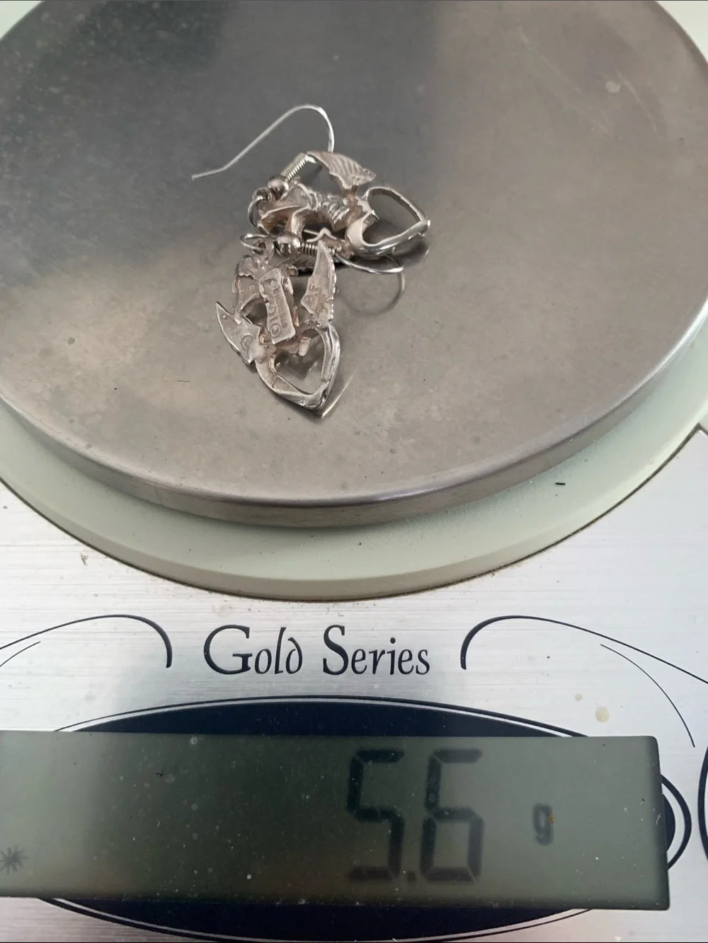 Sterling Silver Heart & Wing Dragon Drop Earrings
